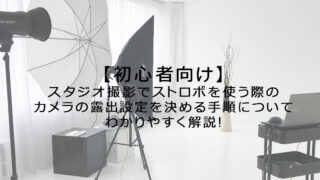 スタジオフラッシュ　カメラ　写真　撮影　プロカメラマン　プロ スタジオ撮影初心者向け】ストロボ撮影時のカメラの露出設定を決める